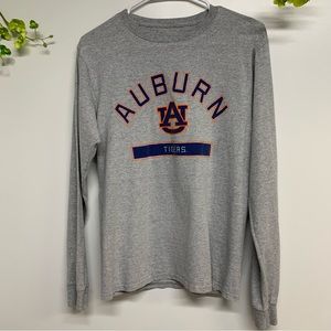 Russell brand Auburn long sleeve gray crew neck tee, size small